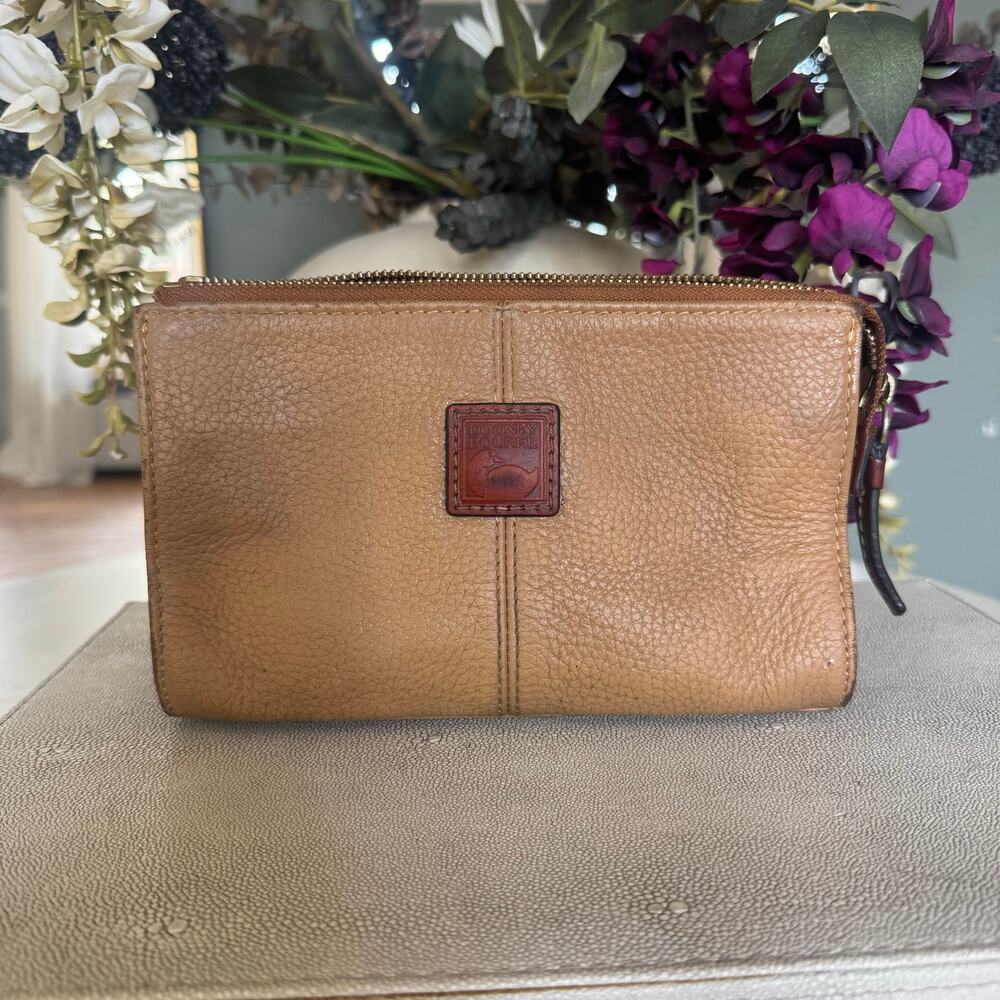 Dooney Burker Leather Brown Tan Pouch Purse bag